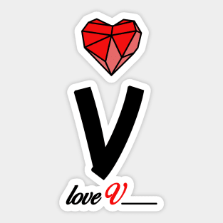 Initial love letter V for valentine Sticker